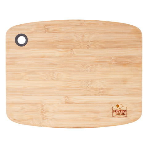 Large Bamboo Cutting Board with Silicone Grip with Laser Engraved Foster Farms Logo **MINIMUM QUANTITY 50 PIECES**