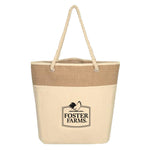 Burlap Rope Tote Bad With Foster Farms Logo **MINIMUM QUANTITY 50 PIECES**