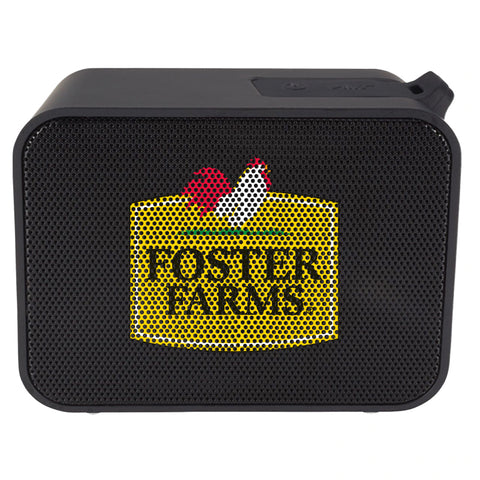 Block Outdoor Waterproof Bluetooth Speaker with Full Color Foster Farms Logo **MINIMUM QUANTITY 24 PIECES**