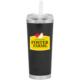 24 oz. Tumbler With Straw - Full Color Foster Farms Logo **MINIMUM QUANTITY 48 PIECES**