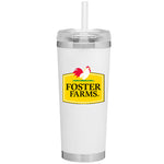 24 oz. Tumbler With Straw - Full Color Foster Farms Logo **MINIMUM QUANTITY 48 PIECES**