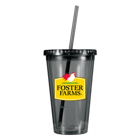 16 oz. Victory Acrylic Tumbler with Straw Lid With Full Color Foster Farms Logo **MINIMUM QUANTITY 48 PIECES**