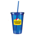 16 oz. Victory Acrylic Tumbler with Straw Lid With Full Color Foster Farms Logo **MINIMUM QUANTITY 48 PIECES**