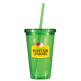 16 oz. Victory Acrylic Tumbler with Straw Lid With Full Color Foster Farms Logo **MINIMUM QUANTITY 48 PIECES**