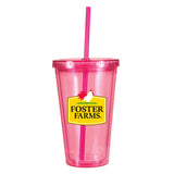 16 oz. Victory Acrylic Tumbler with Straw Lid With Full Color Foster Farms Logo **MINIMUM QUANTITY 48 PIECES**