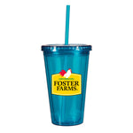 16 oz. Victory Acrylic Tumbler with Straw Lid With Full Color Foster Farms Logo **MINIMUM QUANTITY 48 PIECES**