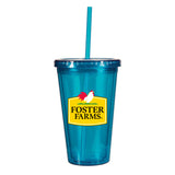 16 oz. Victory Acrylic Tumbler with Straw Lid With Full Color Foster Farms Logo **MINIMUM QUANTITY 48 PIECES**